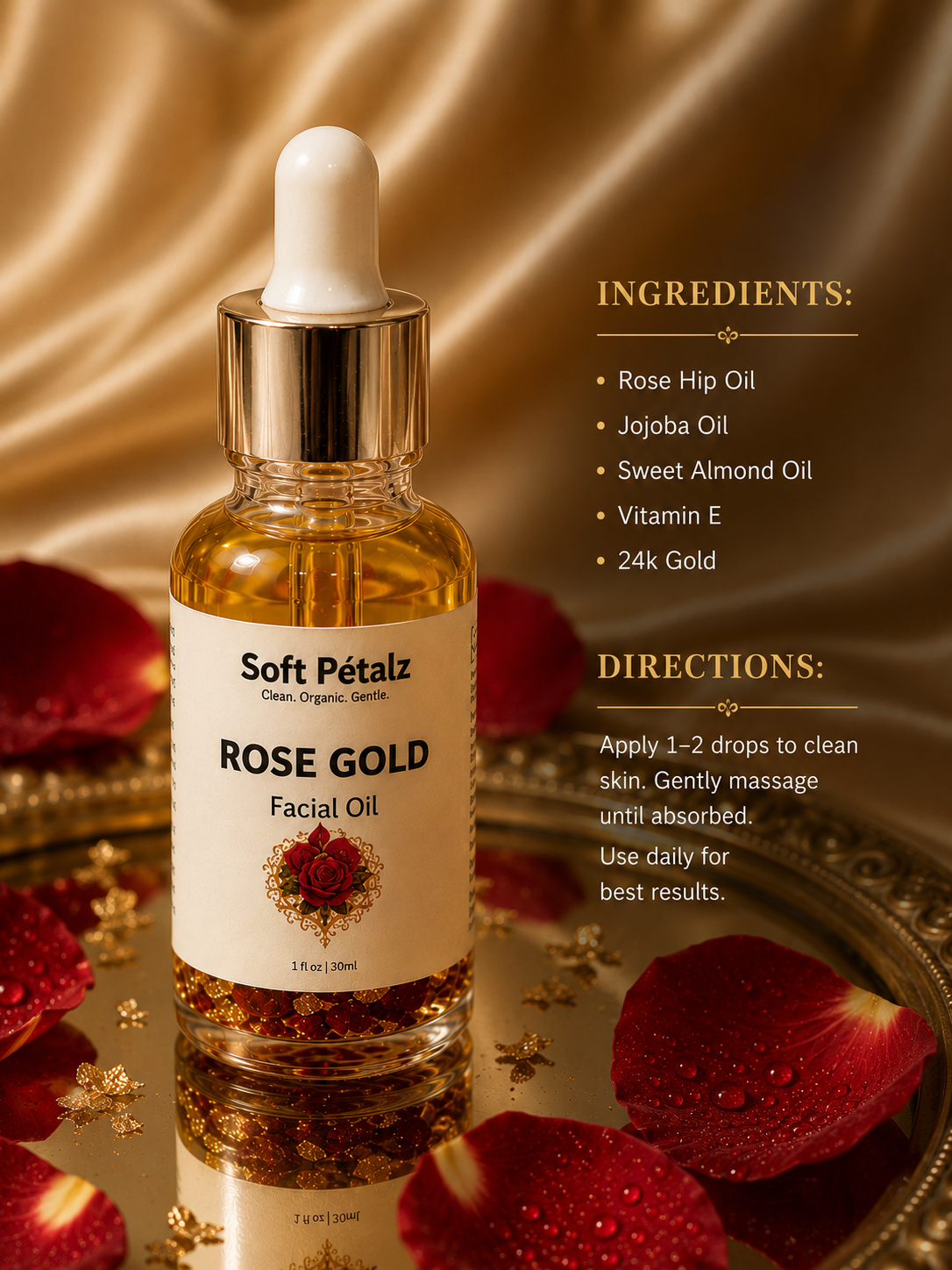 Rose gold face oil