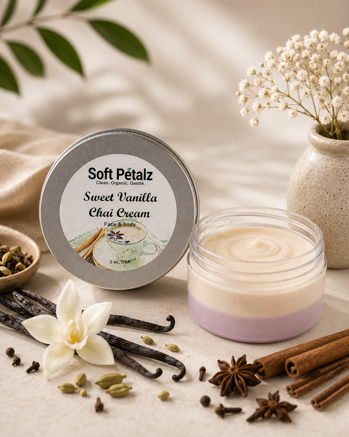 Soft Petalz Sweet Vanilla Chai Cream