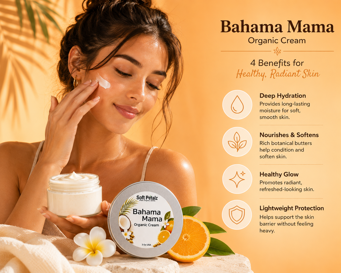 Soft Petalz Bahama Mama Organic Cream