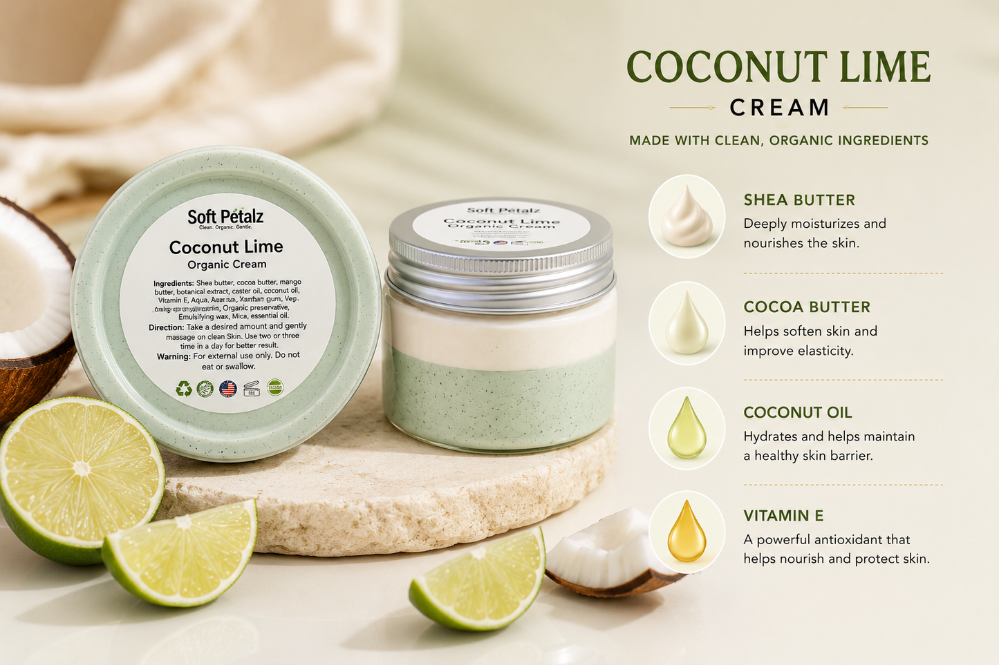 Soft Petalz Coconut Lime Verbena Cream