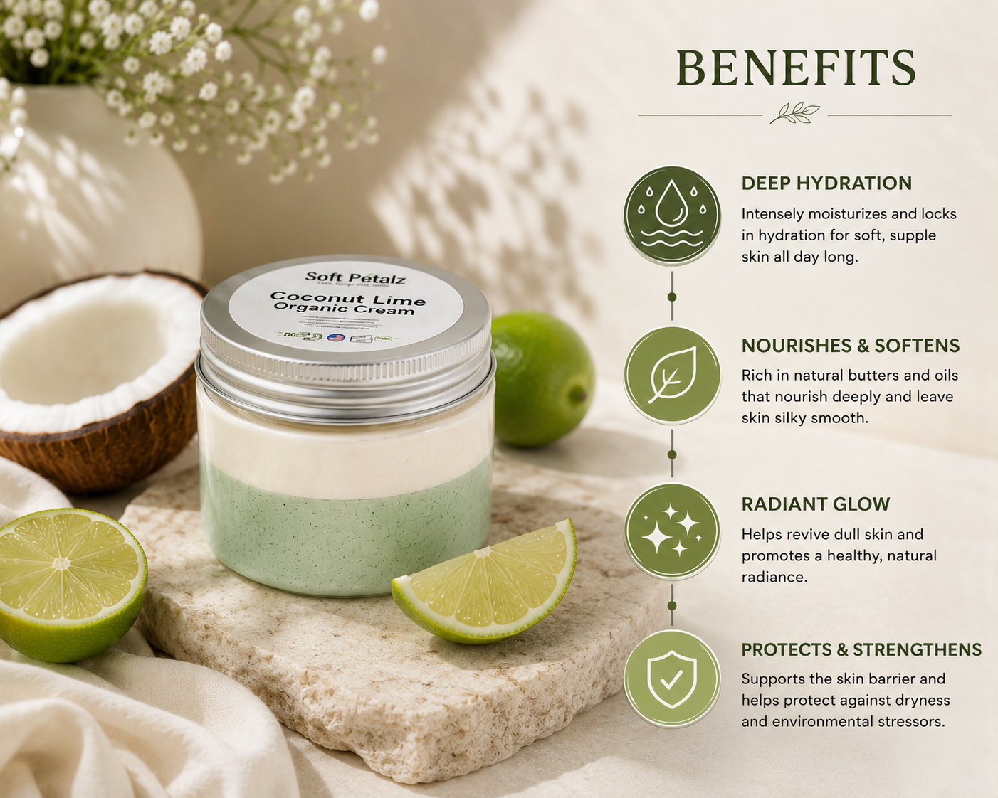 Soft Petalz Coconut Lime Verbena Cream