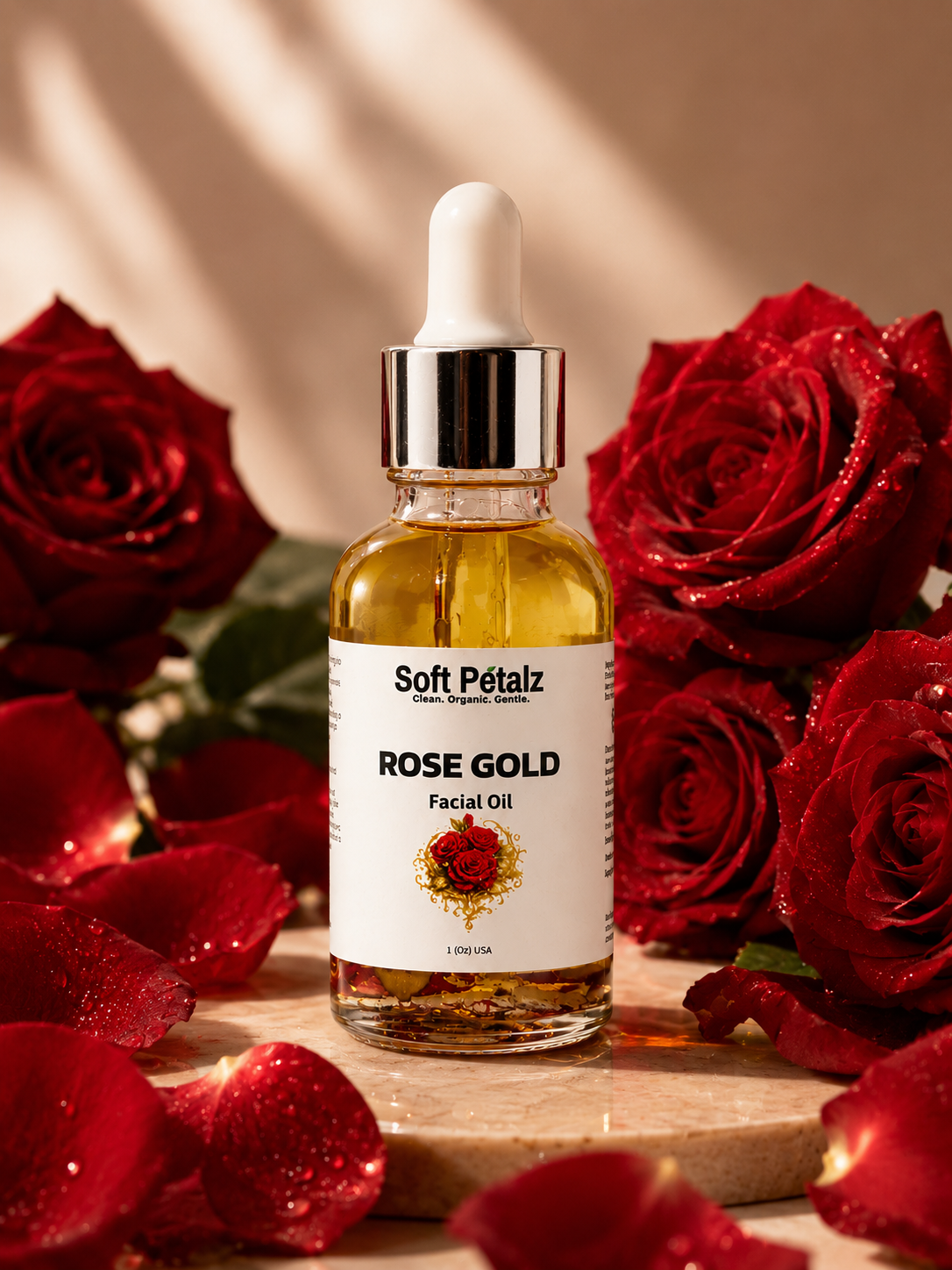 Rose gold face oil