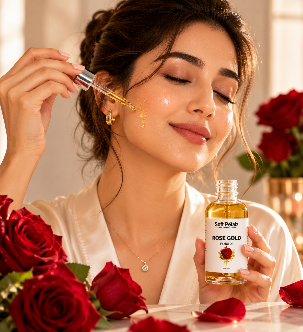 Rose gold face oil